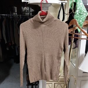 Erika & Co. Women's Tan Turtleneck Sweater